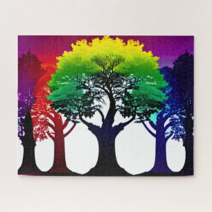 Abstracte Kleuren Spectrum van Herfstboom Collage Legpuzzel