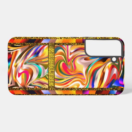 Abstracte kleuren stijlvol samsung galaxy hoesje (Achterkant horizontaal)