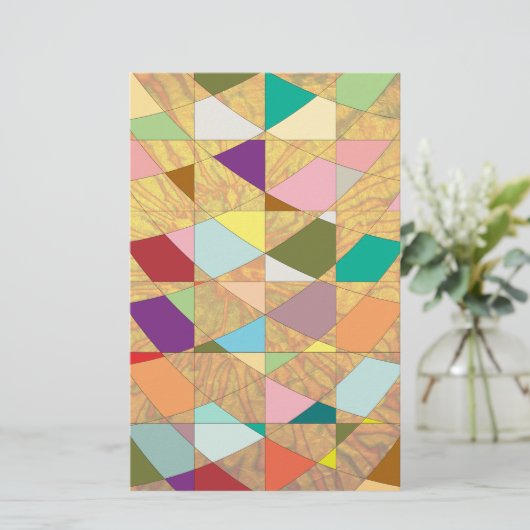 Abstracte kleuren Sun Burst Briefpapier (Staand voorkant)