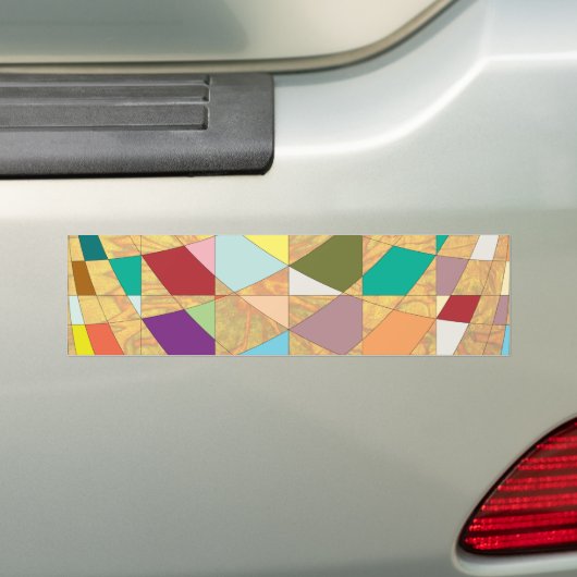 Abstracte kleuren Sun Burst Bumpersticker (Op auto)