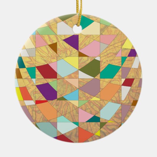 Abstracte kleuren Sun Burst Keramisch Ornament (Voorkant)