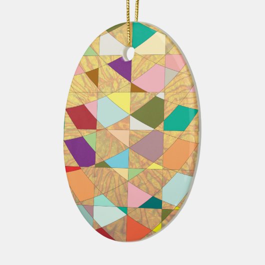 Abstracte kleuren Sun Burst Keramisch Ornament (Links)
