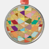 Abstracte kleuren Sun Burst Metalen Ornament (Voorkant)