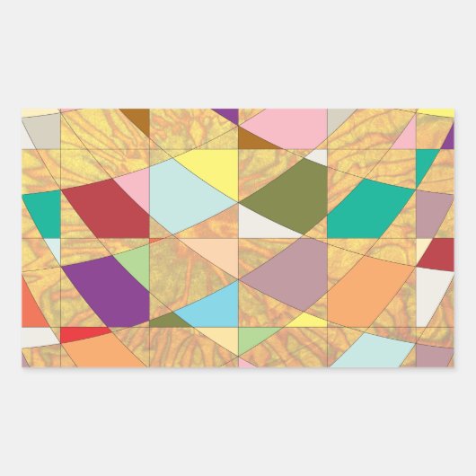 Abstracte kleuren Sun Burst Rechthoekige Sticker (Voorkant)