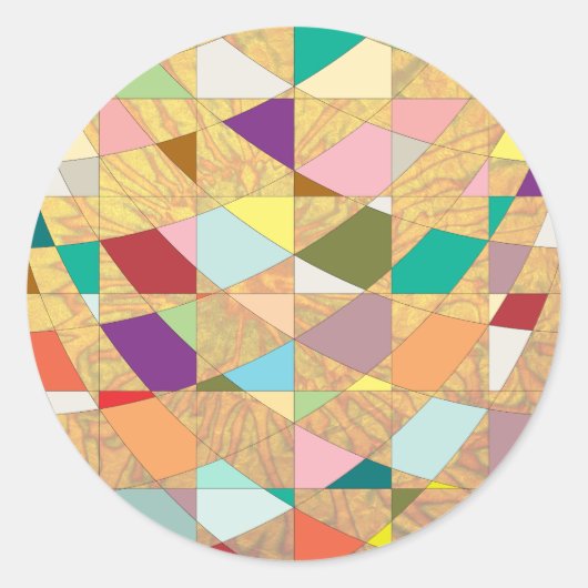 Abstracte kleuren Sun Burst Ronde Sticker (Voorkant)