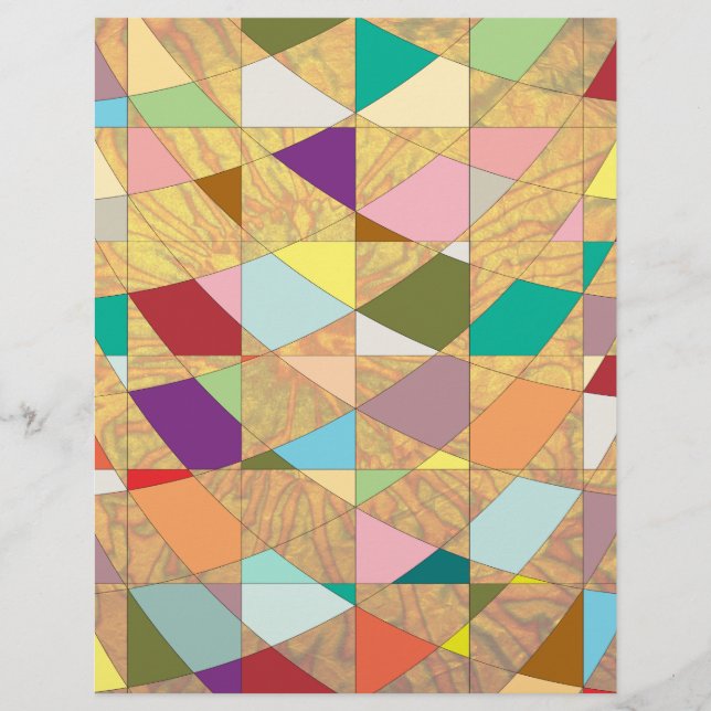 Abstracte kleuren Sun Burst Scrapbook-papier (Voorkant)