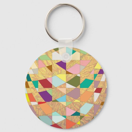 Abstracte kleuren Sun Burst Sleutelhanger (Voorkant)