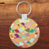 Abstracte kleuren Sun Burst Sleutelhanger (Voorkant)