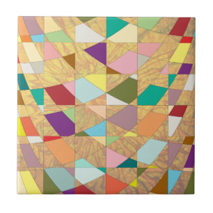 Abstracte kleuren Sun Burst Tegeltje