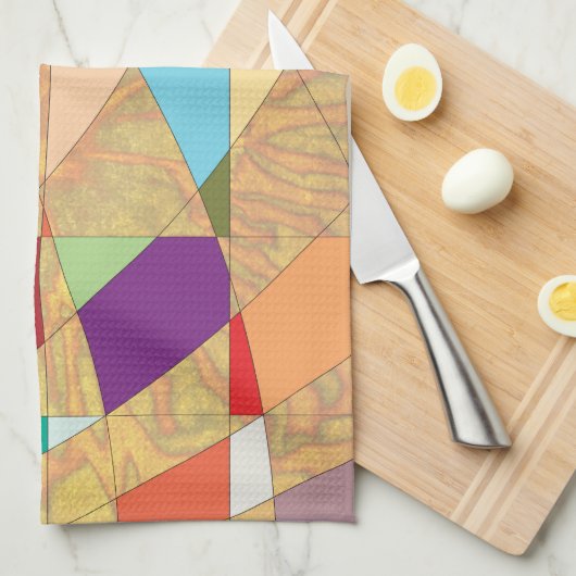 Abstracte kleuren Sun Burst Theedoek (Quarter Fold)