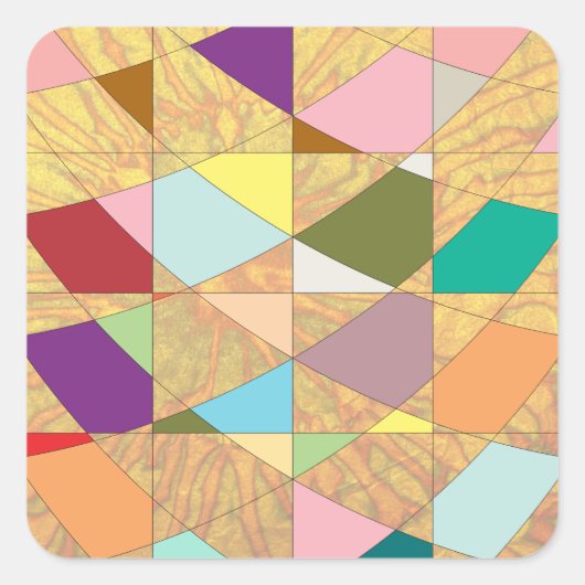 Abstracte kleuren Sun Burst Vierkante Sticker (Voorkant)