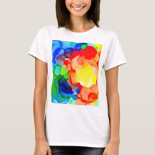 Abstracte kleuren t-shirt (Voorkant)