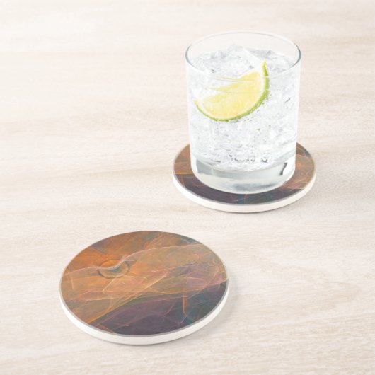Abstracte kleuren zandsteen onderzetter (Zijkant)