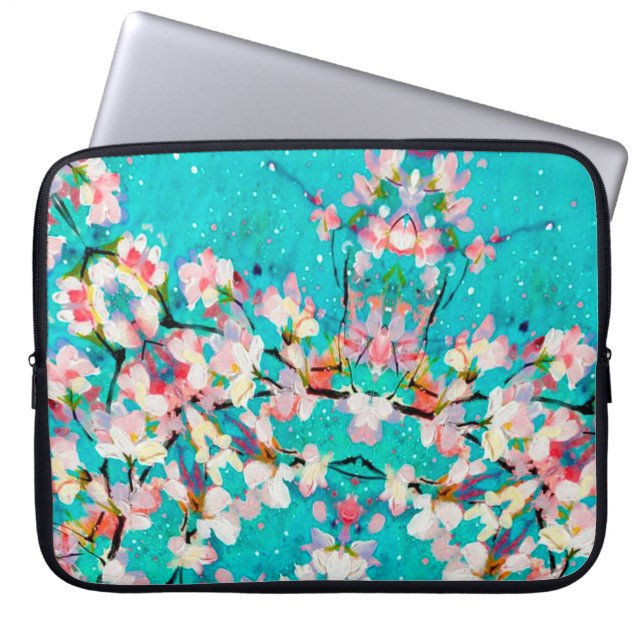 Abstracte kleurenachtergrond patroon laptop sleeve (Voorkant)