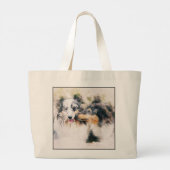 Abstracte kleurenafdrukken grote tote bag (Achterkant)