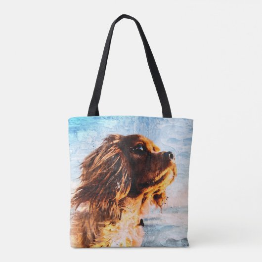 Abstracte kleurenafdrukken tote bag (Achterkant)
