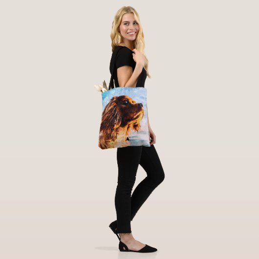 Abstracte kleurenafdrukken tote bag (Op model)