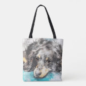 Abstracte kleurenafdrukken tote bag (Achterkant)