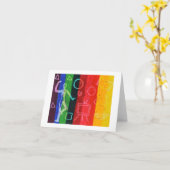 Abstracte kleurenbalk Art Note Card Kaart (Gele Bloem)