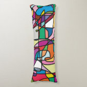 Abstracte kleurenbalk lichaamskussen (Voorkant Verticaal)
