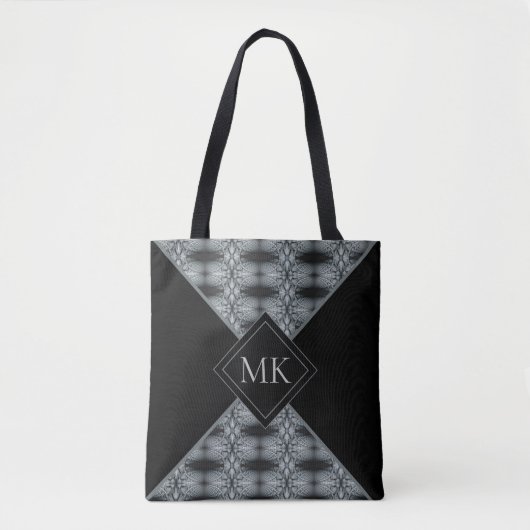 Abstracte kleurenblok-Monogrammen Tote Bag (Voorkant)