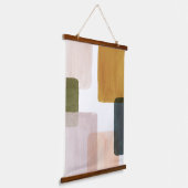 Abstracte kleurenblokken hangend wandkleed (Gebogen)