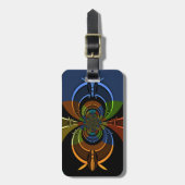 Abstracte kleurenburst art print bagagelabel (Voorkant verticaal)