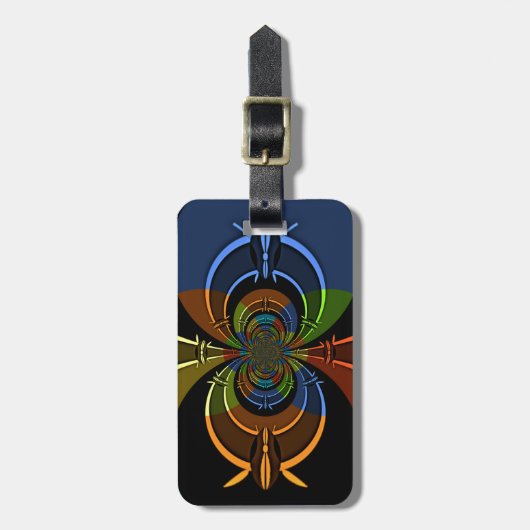 Abstracte kleurenburst art print bagagelabel (Voorkant verticaal)