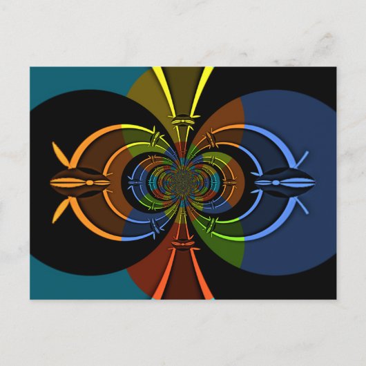 Abstracte kleurenburst art print briefkaart (Voorkant)