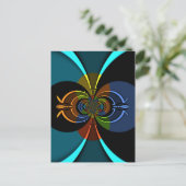 Abstracte kleurenburst art print briefkaart (Staand voorkant)