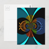 Abstracte kleurenburst art print briefkaart (Voorkant / Achterkant)