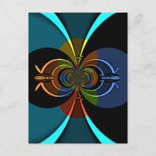 Abstracte kleurenburst art print briefkaart