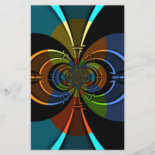 Abstracte kleurenburst art print briefpapier