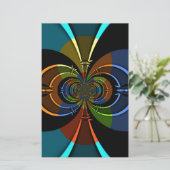 Abstracte kleurenburst art print briefpapier (Staand voorkant)