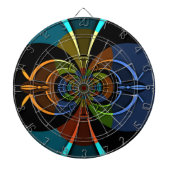 Abstracte kleurenburst art print dartbord (Voorkant)