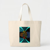 Abstracte kleurenburst art print grote tote bag (Voorkant)