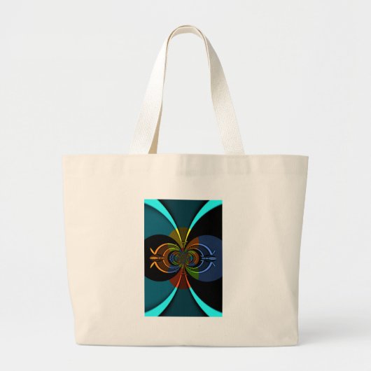 Abstracte kleurenburst art print grote tote bag (Voorkant)