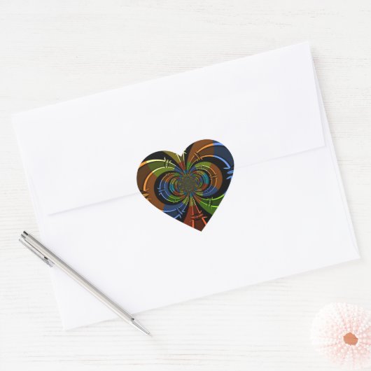 Abstracte kleurenburst art print hart sticker (Envelop)