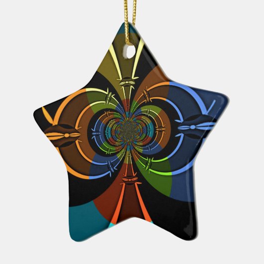 Abstracte kleurenburst art print keramisch ornament (Links)