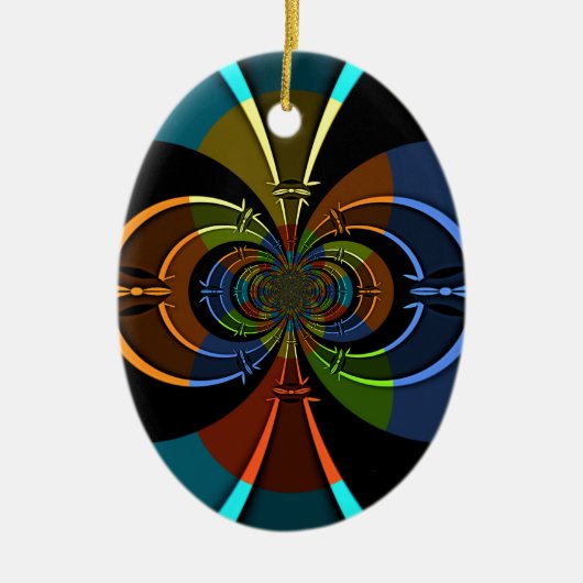 Abstracte kleurenburst art print keramisch ornament (Voorkant)