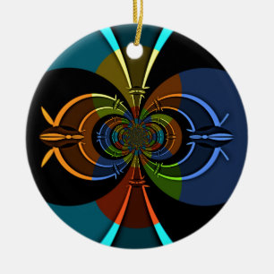 Abstracte kleurenburst art print keramisch ornament