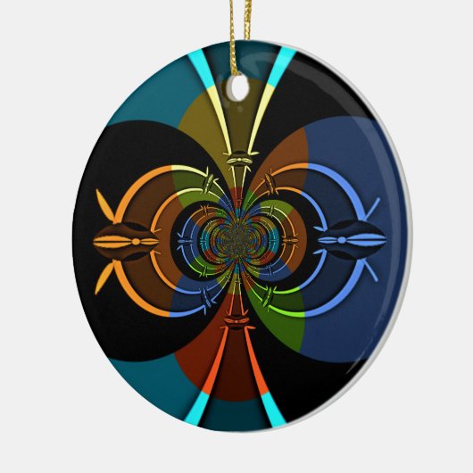 Abstracte kleurenburst art print keramisch ornament (Links)