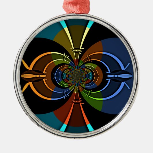 Abstracte kleurenburst art print metalen ornament (Voorkant)