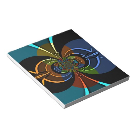 Abstracte kleurenburst art print notitieblok (Schuin)