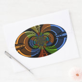 Abstracte kleurenburst art print ovale sticker (Envelop)