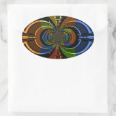Abstracte kleurenburst art print ovale sticker (Tas)