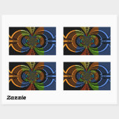Abstracte kleurenburst art print rechthoekige sticker (Vel)