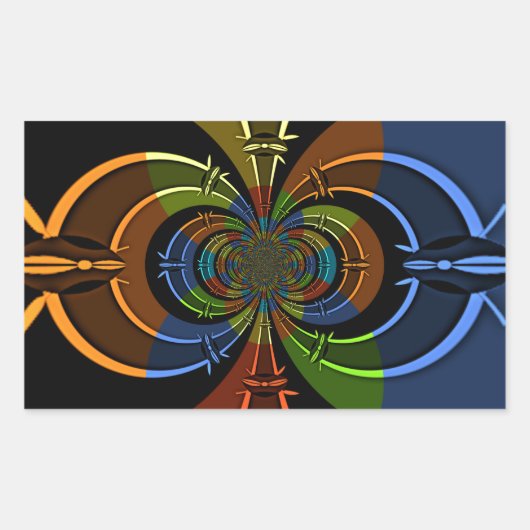 Abstracte kleurenburst art print rechthoekige sticker (Voorkant)