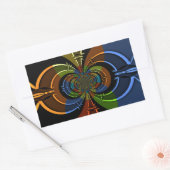 Abstracte kleurenburst art print rechthoekige sticker (Envelop)