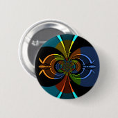 Abstracte kleurenburst art print ronde button 5,7 cm (Voorkant /achterkant)
